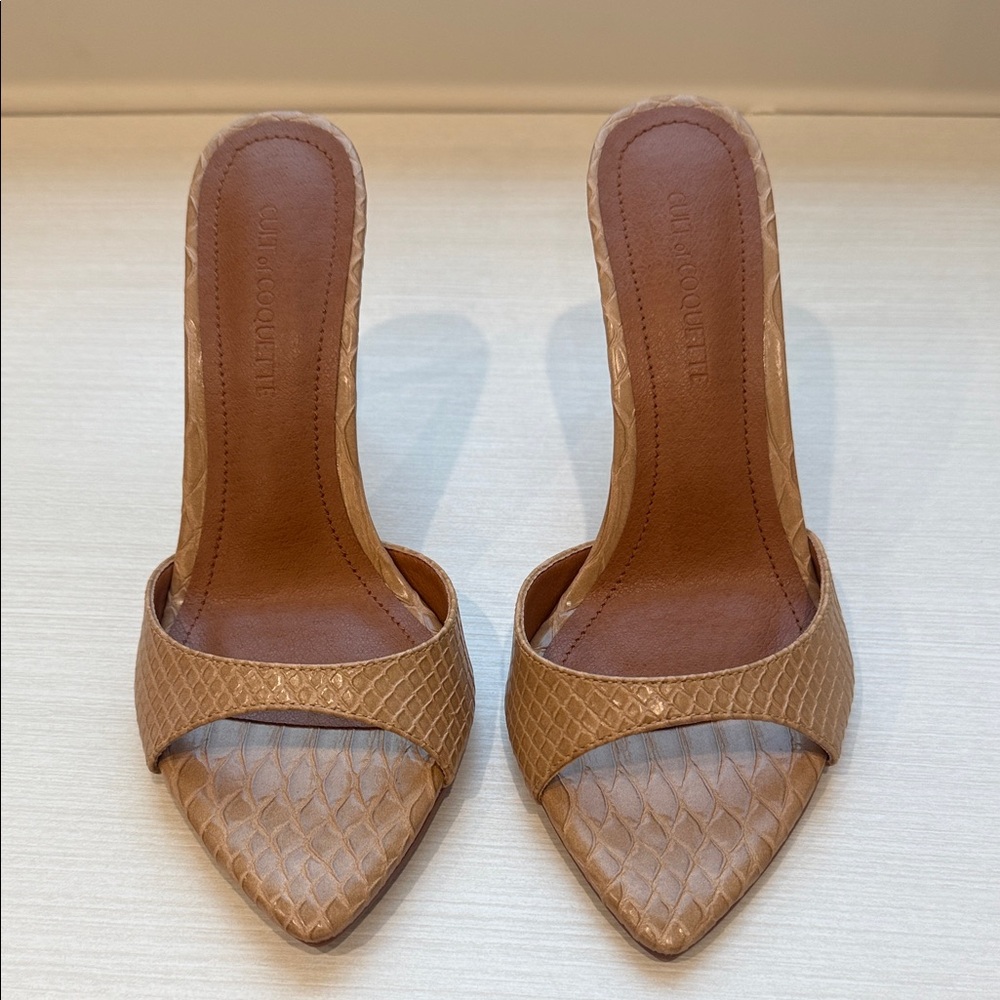 Gianvito Rossi Tan Textured Women's Heels